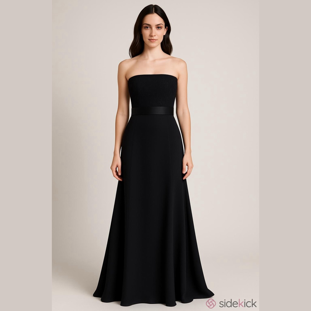 Nicole Miller Black Strapless Evening Gown Dress Size 0 NWT